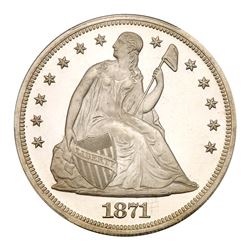 1871 Liberty Seated Dollar. PCGS PF66