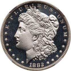 1882 Morgan Dollar. NGC PF67
