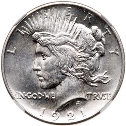 1921 Peace Dollar. NGC MS64