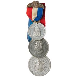 Three Commemorative Medals with Ribbons. Extra-Fine & About Uncirculated.