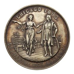 1893 Columbian Exposition - Columbus Guided by Light, Eglit-337, white metal, AU toned.