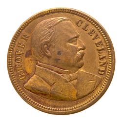 Two Medals - 1893 Columbian Expo, U.S. Mint Grover Cleveland, Eglit-1, brass and Machinery Hall, Egl