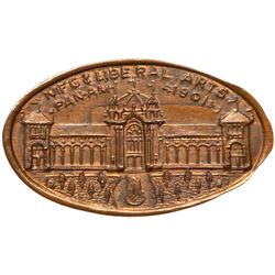 1901 Pan-American Exposition - Manufacturing & Liberal Arts Building on elongated Indian Head Cent. 