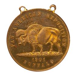 1901 Pan-American Exposition - Buffalo - Expo View. Mounted. Brass. NGC MS61 Prooflike