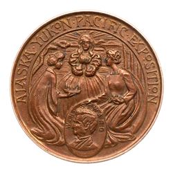 1909 Pan-American Exposition Publicity Information Card and Official Exposition medal HK-355. ICG MS
