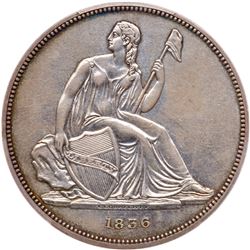 1836 Pattern Dollar. Silver, plain edge. PCGS PF55
