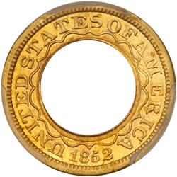 1852 Pattern Gold Dollar. Gold, plain edge, thick planchet. PCGS PF66