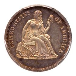1869 Pattern Dime. Silver, reeded edge. PCGS PF65