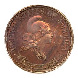 1870 Pattern Half Dollar. Copper, reeded edge. PCGS PF66