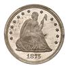Image 1 : 1875 Pattern Quarter Dollar. Aluminum, reeded edge. PCGS PF63