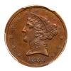Image 1 : 1880 Pattern Half Eagle. Copper, reeded edge. PCGS PF65