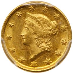 1850-D $1 Gold Liberty. PCGS MS62