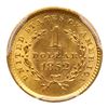 Image 2 : 1852 $1 Gold Liberty. PCGS MS64