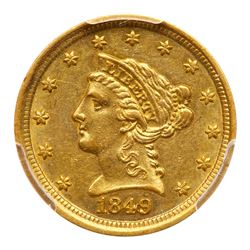 1849-D $2.50 Liberty. PCGS AU58