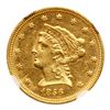 Image 1 : 1856-C $2.50 Liberty. NGC MS61