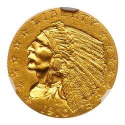 1910 $2.50 Indian. NGC PF66