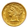 Image 1 : 1845-D $5 Liberty. PCGS MS60