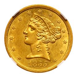 1855-O $5 Liberty. NGC MS61