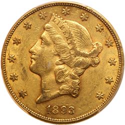 1893-CC $20 Liberty. PCGS AU58