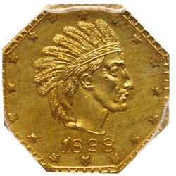 (1898) Alaska 1 Pinch Gold. X-Tn6, HK-844, Rarity 6. PCGS MS63