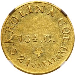 Christopher Bechtler, 5 DOLLARS CAROLINA, 134 gr. 21 carats, with star. NGC AU55