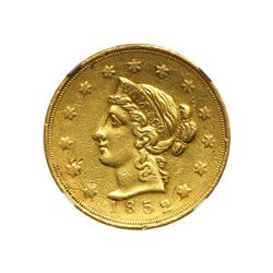 1852 Wass, Molitor & Co. (San Francisco) $10 Gold. Large head. NGC AU58