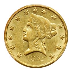 1861 Clark, Gruber & Co. (Denver, Colorado) $10 Gold. PCGS AU58