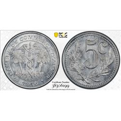 ALGERIA: French Colony, 5 centimes, 1916. PCGS MS65