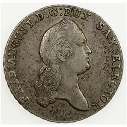 SAXONY: Frederick Augustus III, 1763-1806, AR thaler, Dresden, 1776. VF-EF