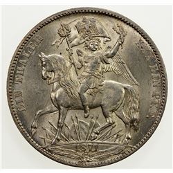 SAXONY: Johann, 1854-1873, AR thaler, 1871. UNC
