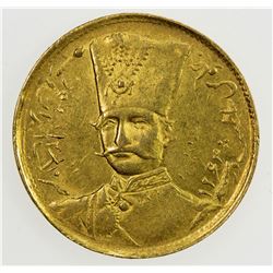 IRAN: Nasir al-Din Shah, 1848-1896, AV toman, Tehran, AH1310. EF