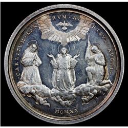 ITALY: VATICAN: Benedict XV, 1914-1922, AR medal (35.14g), 1920. AU