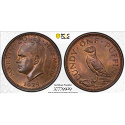 LUNDY: AE puffin, 1929. PCGS MS64
