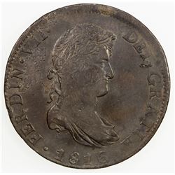 MEXICO: Fernando VII, 1808-1821, AR 8 reales, 1816/5-Mo. F