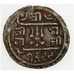 NEPAL: Pratap Simha, 1775-1777, AR 1/4 mohar (suki), SE1699 (1777). VF