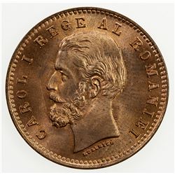 ROMANIA: Carol I, as King, 1881-1914, AE 2 bani, 1900-B. UNC