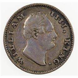 BRITISH INDIA: William IV, 1830-1837, AR 1/2 rupee, 1835(b). VF