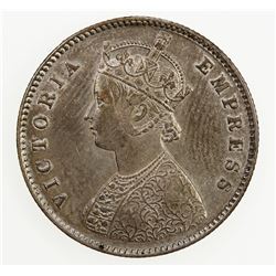 BRITISH INDIA: Victoria, Empress, 1876-1901, AR 1/2 rupee, 1878(c). EF