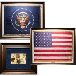 [Nixon, Richard M.] Presidential and U.S. Flag From the Nixon Oval Office