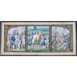 [Von Steuben, Friedrich Wilhelm August Heinrich Ferdinand] 18th Century Watercolor Triptych