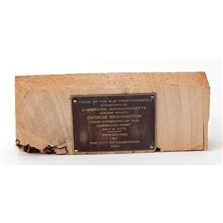 [Washington, George] "Piece of Elm Tree? Under Which George Washington Took Command of the American