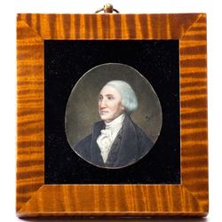 [Washington, George] Pine Miniature on Prepared Ivory, c. early 1800s