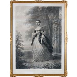 [Washington, Martha] Engraving of Martha Dandridge Custis As A Young Woman, c. 1910