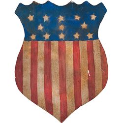 Hand-carved 13 Star American Shield