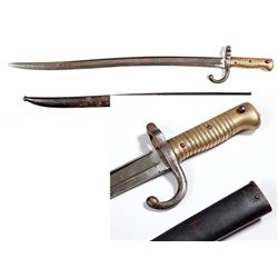 French Bayonet and Scabbard, St. Etienne, July 1873