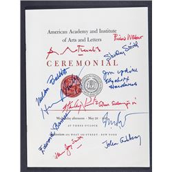 American Academy and Institute of Arts and Letters - Program Signed by 14 Members