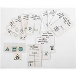 12 NASA Area Permit Badges ? Apollo 6 through Apollo 17 (+4 stick-on decals)