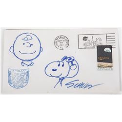 Apollo 10 Launch Day Cover with Hand Drawn Pictures of Charlie Brown and Snoopy drawn by Charles Sch