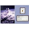 Image 1 : Buzz Aldrin Autograph and flown "Kapton" heat shield.