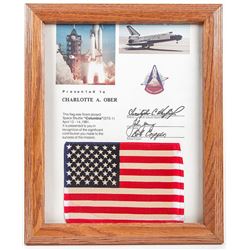 STS-1 Columbia Flown American Flag